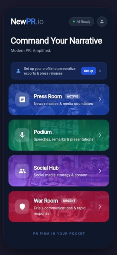 NewPR.io mobile app